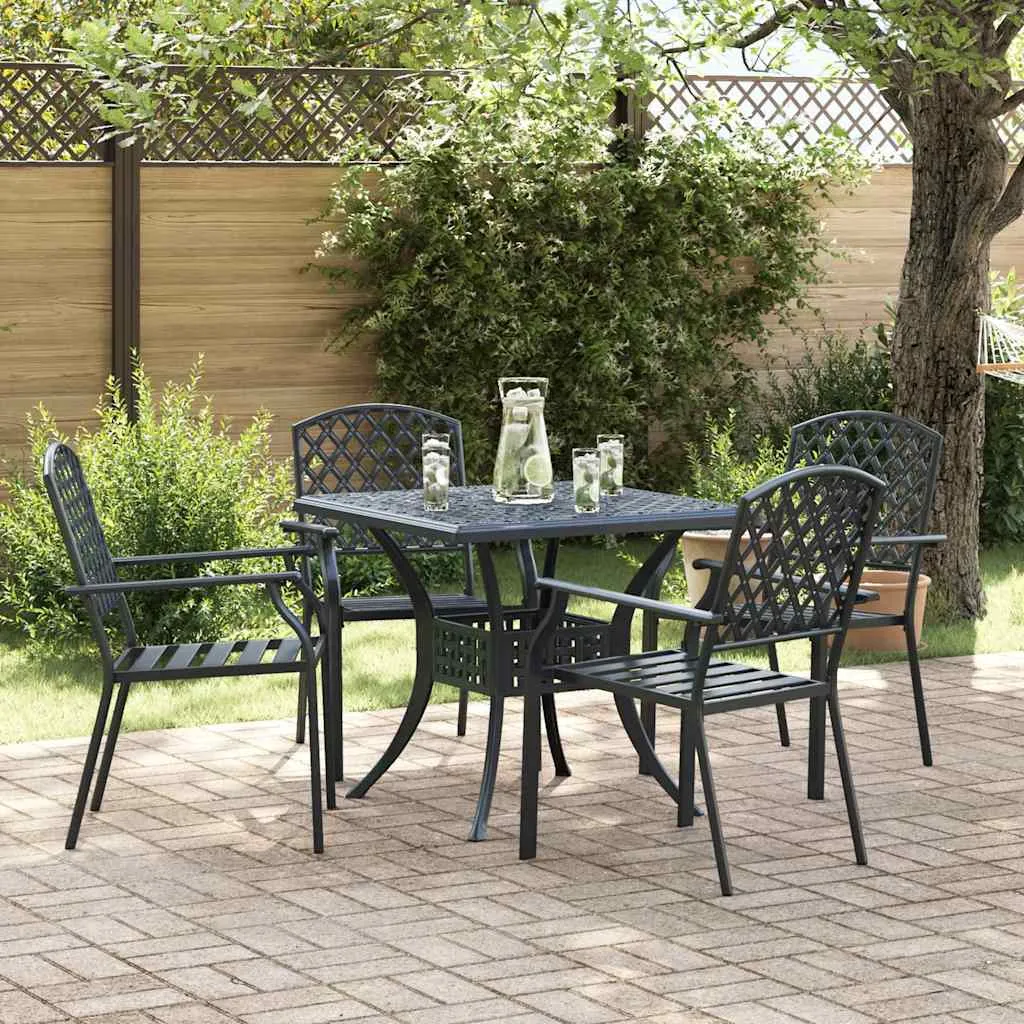 Stapelbarer Gartenstuhl 56x65x89 cm in Anthrazit aus Stahl