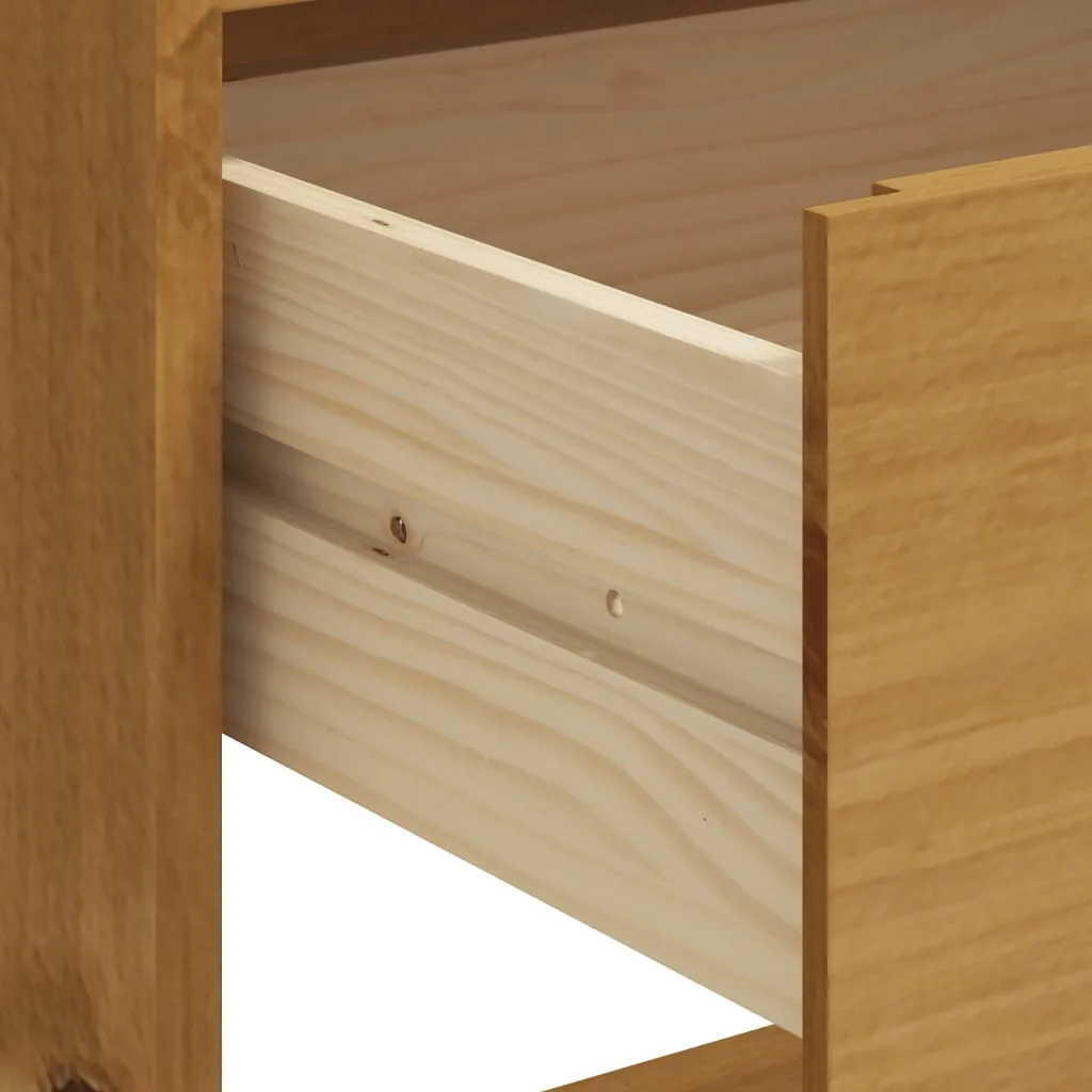 Bartisch aus massivem Kiefernholz in Eichen-Optik 92x45x110 cm