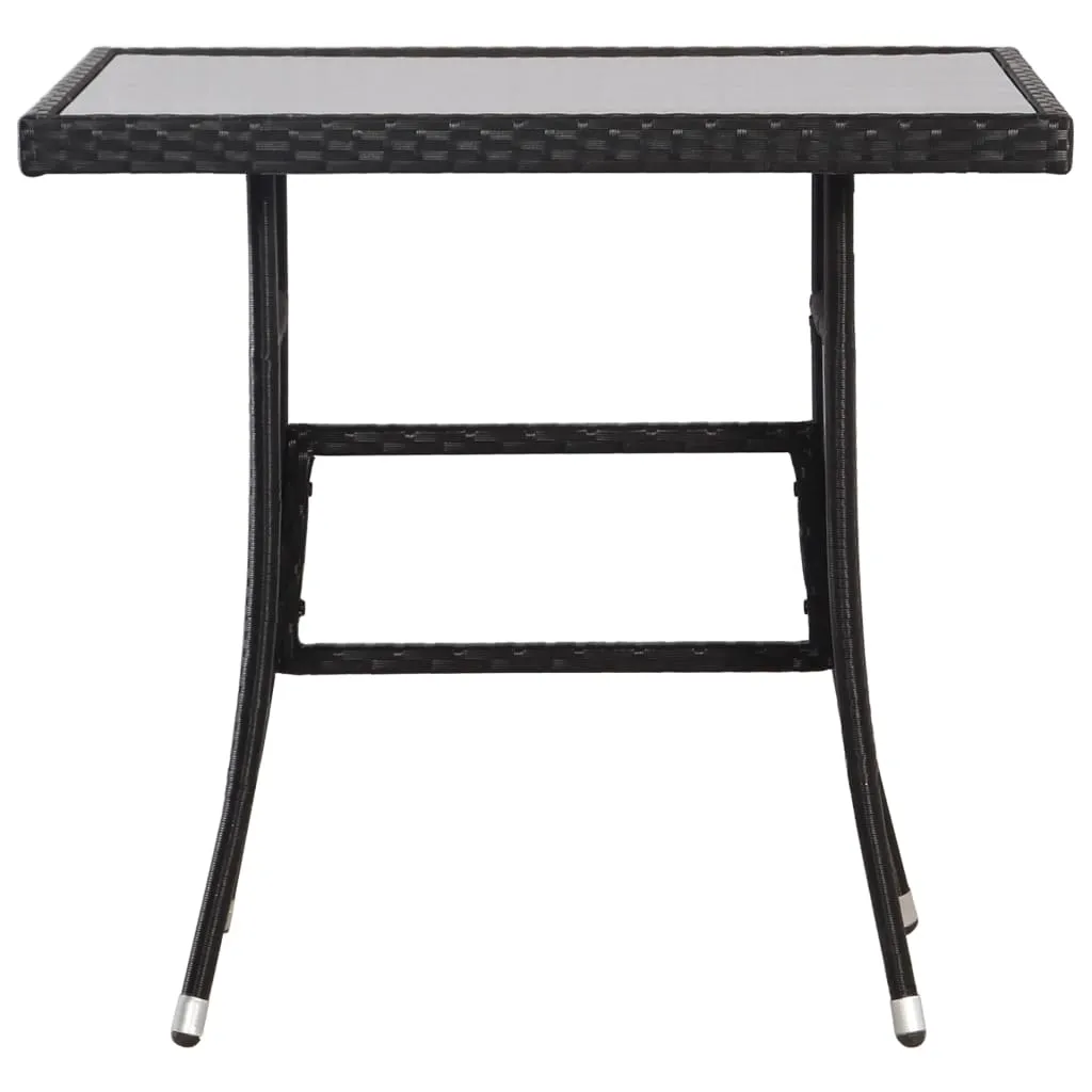 Gartentisch mit Glasplatte 80x80x74 cm Schwarz