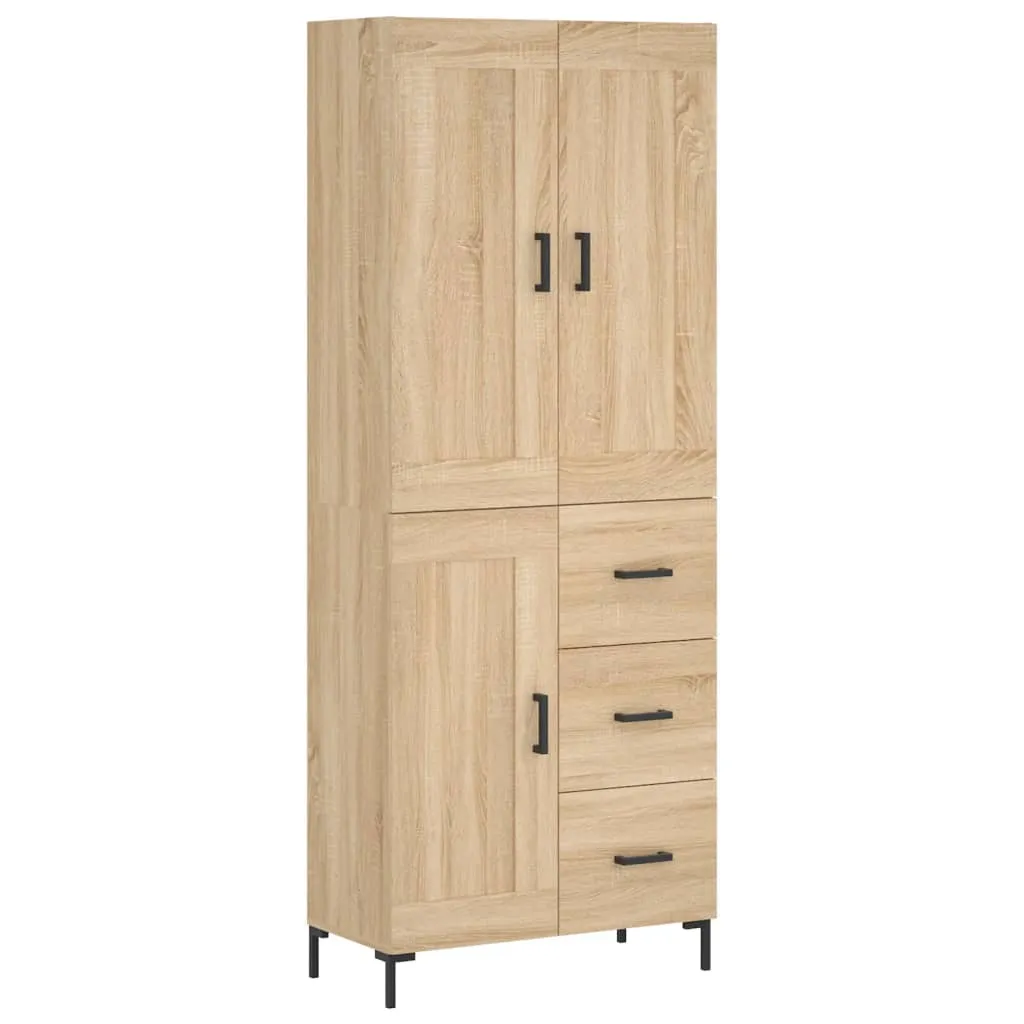 Highboard Sonoma-Eiche 69,5 x 34 x 180 cm aus Holzwerkstoff und Metall