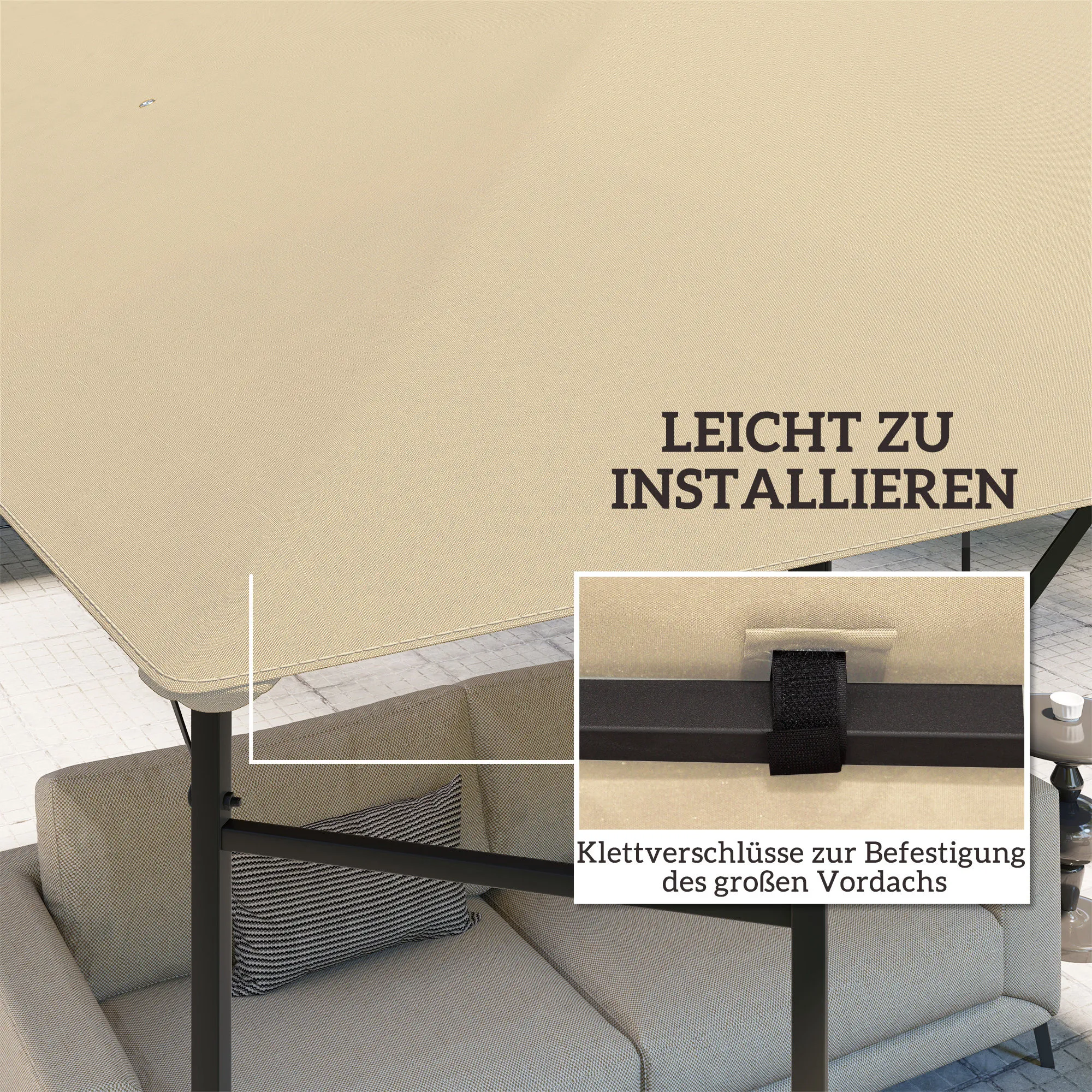 Pavillon Ersatzdach 3x3m Beige