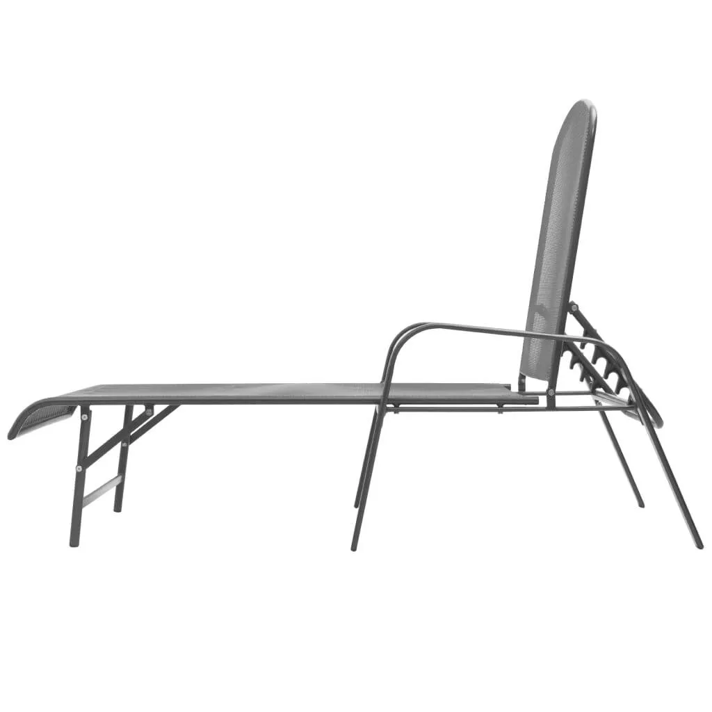 Moderne Metall-Sonnenliege Anthrazit 66x(154-183)x(65-103) cm