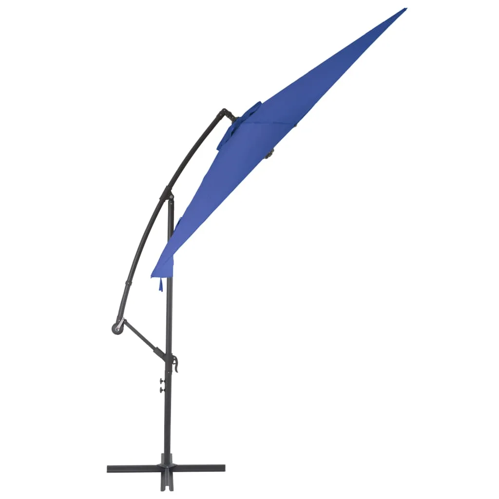 Eleganter blauer Sonnenschirm 300x244 cm mit stabilem Metallgestell