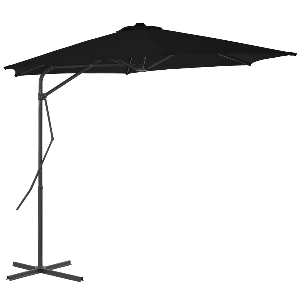Eleganter Gartenschirm Schwarz 300x230 cm mit stabilem Stahlgestell