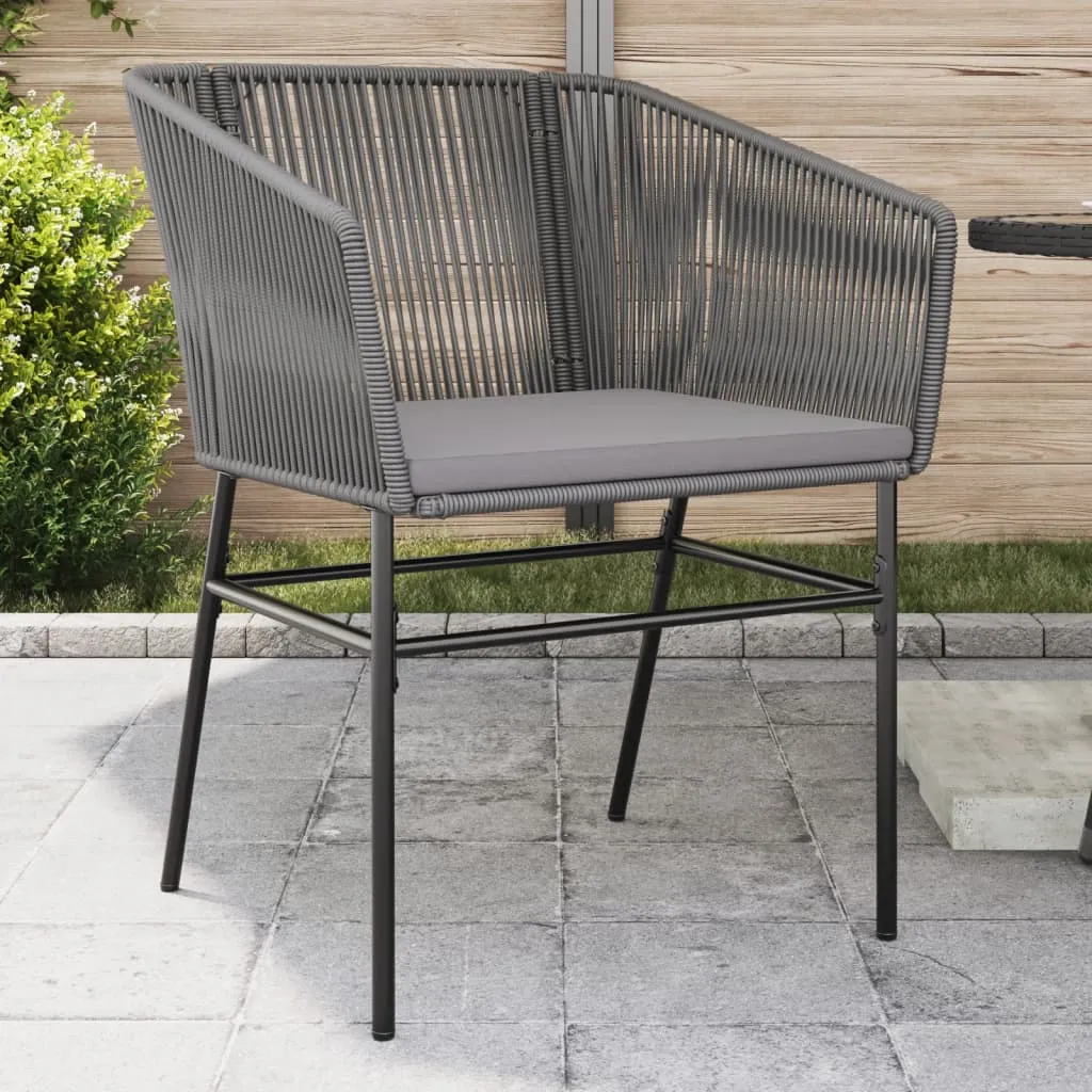 Gartenstuhl 63x63x83 cm Grau aus PE-Rattan und pulverbeschichtetem Stahl