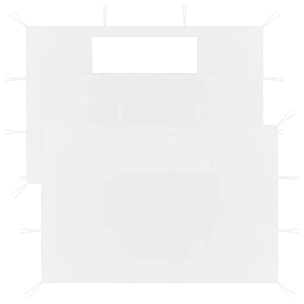 Pavillon-Seitenwand-Set Weiß 435x210 cm & 290x210 cm mit PVC-Fenster