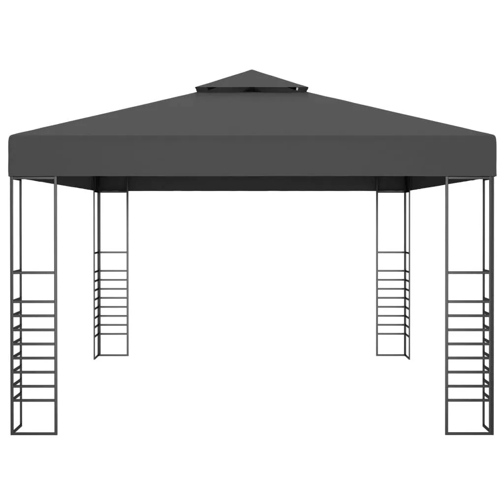 Gartenpavillon Anthrazit 3 x 4 x 2,7 m mit Stahlrahmen und Polyesterdach