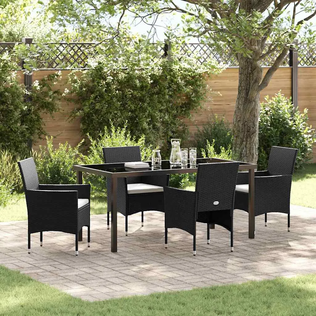 Modernes Gartendining-Set Schwarz 160x80x73 cm Tisch & 52x57x84 cm Stühle