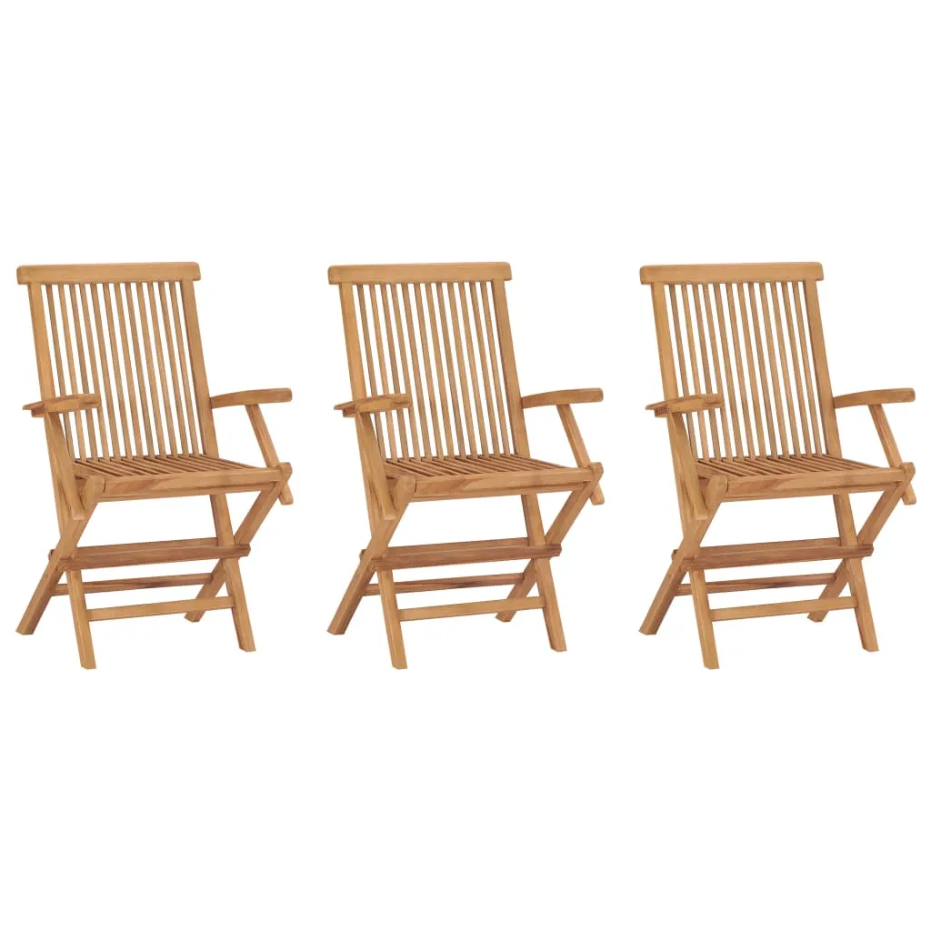 Klappstühle, 3-teilig, Massivholz Teakholz