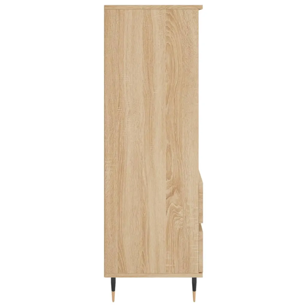 Highboard Sonoma-Eiche 40 x 36 x 110 cm aus Holzwerkstoff und Metall