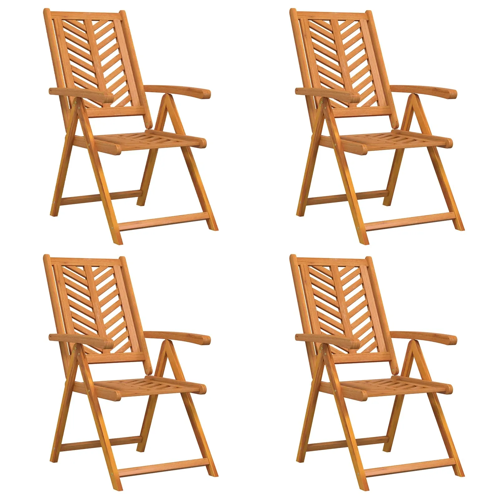 Verstellbarer Gartenstuhl aus Echtholz Braun 57 x 72 x 109 cm