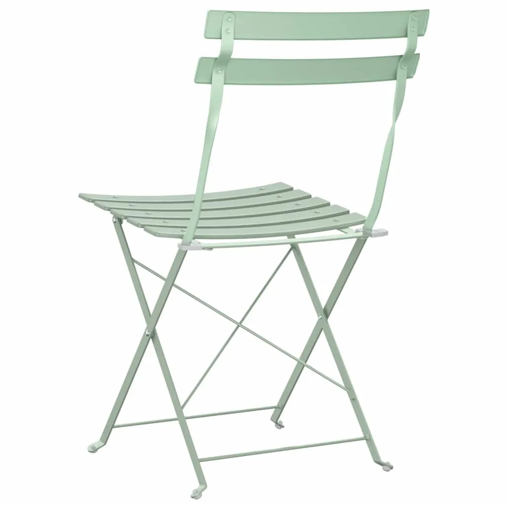 Moderner faltbarer Gartenstuhl aus Metall 42 x 46 x 82 cm Hellmint