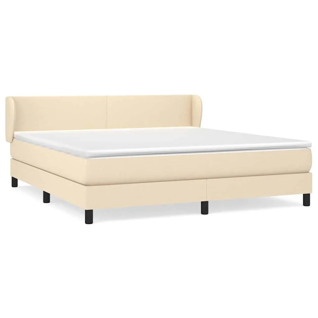 Boxspringbett mit Taschenfederkernmatratze, 160x200 cm, Creme
