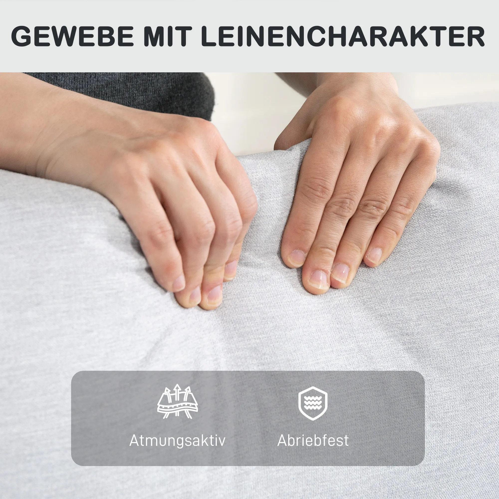 Verstellbarer Relaxsessel mit Fußstütze, Moderner Polstersessel, Hellgrau