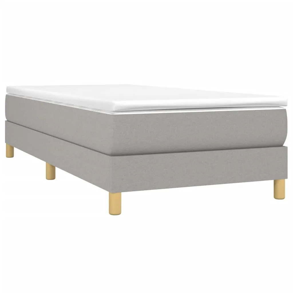 Boxspring-Bettrahmen Hellgrau 203x100x25 cm Stoff und Massivholz