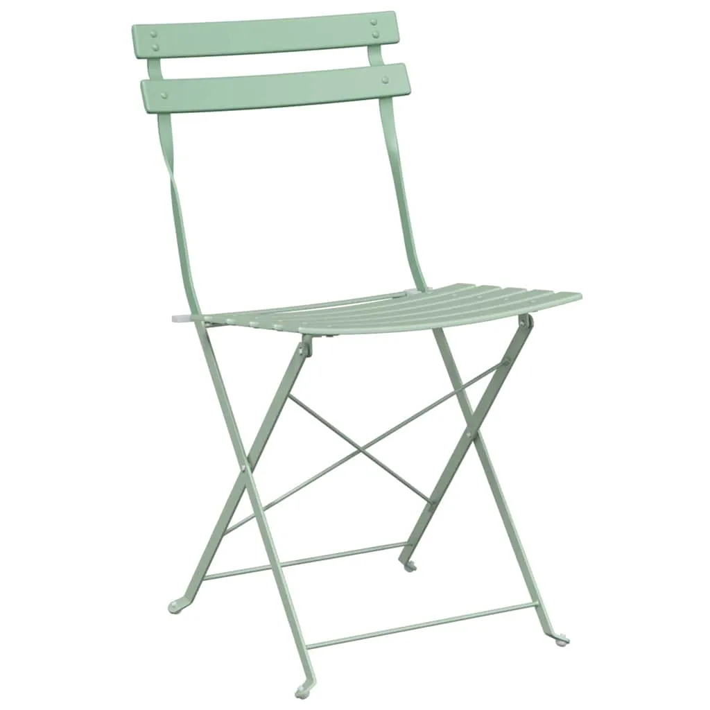 Moderner faltbarer Gartenstuhl aus Metall 42 x 46 x 82 cm Hellmint