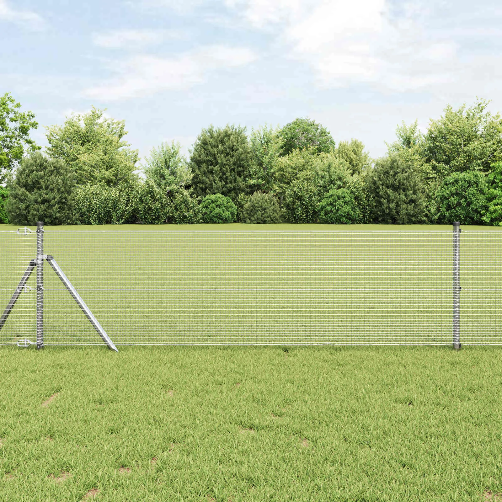 Geschweißter Drahtzaun Silber 2500 x 80 cm für den Außenbereich