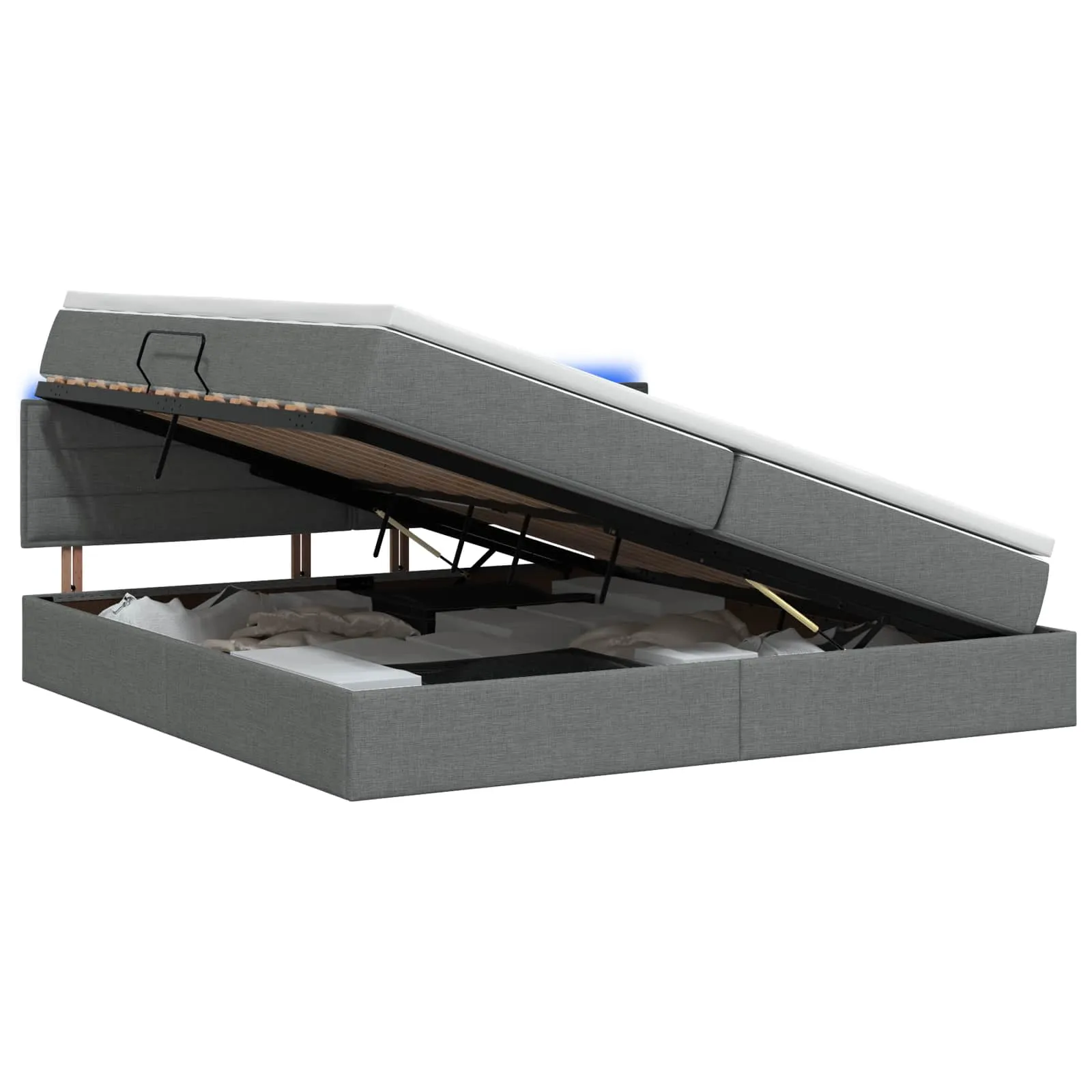 Speicherbett 200x204x88 cm Dunkelgrau