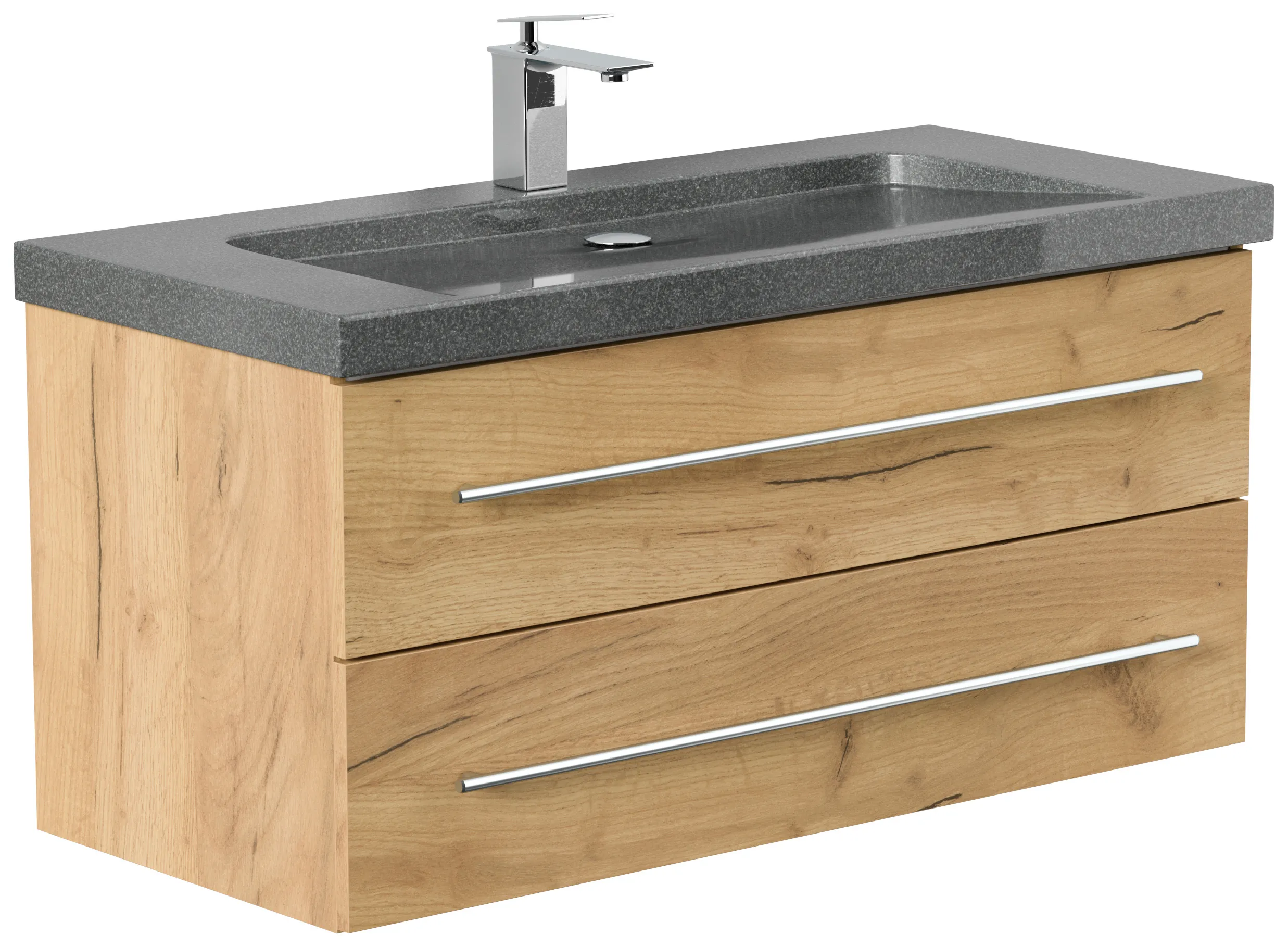 Badmöbel Granit G654 YAMO 100 cm 1 Hahnloch SoftClose eiche gold Badmöbel Granit G654 YAMO 100 cm 1 Hahnloch SoftClose eiche gold