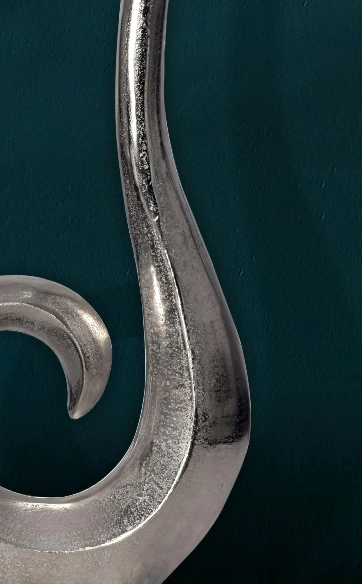 Deko Vase 47 cm Aluminium Silber Spirale Blumenvase Modern Klein