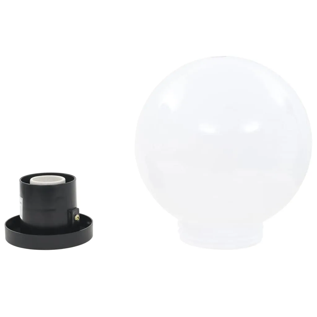 2 LED-Kugellampen 20 cm Weiß für Garten und Terrasse