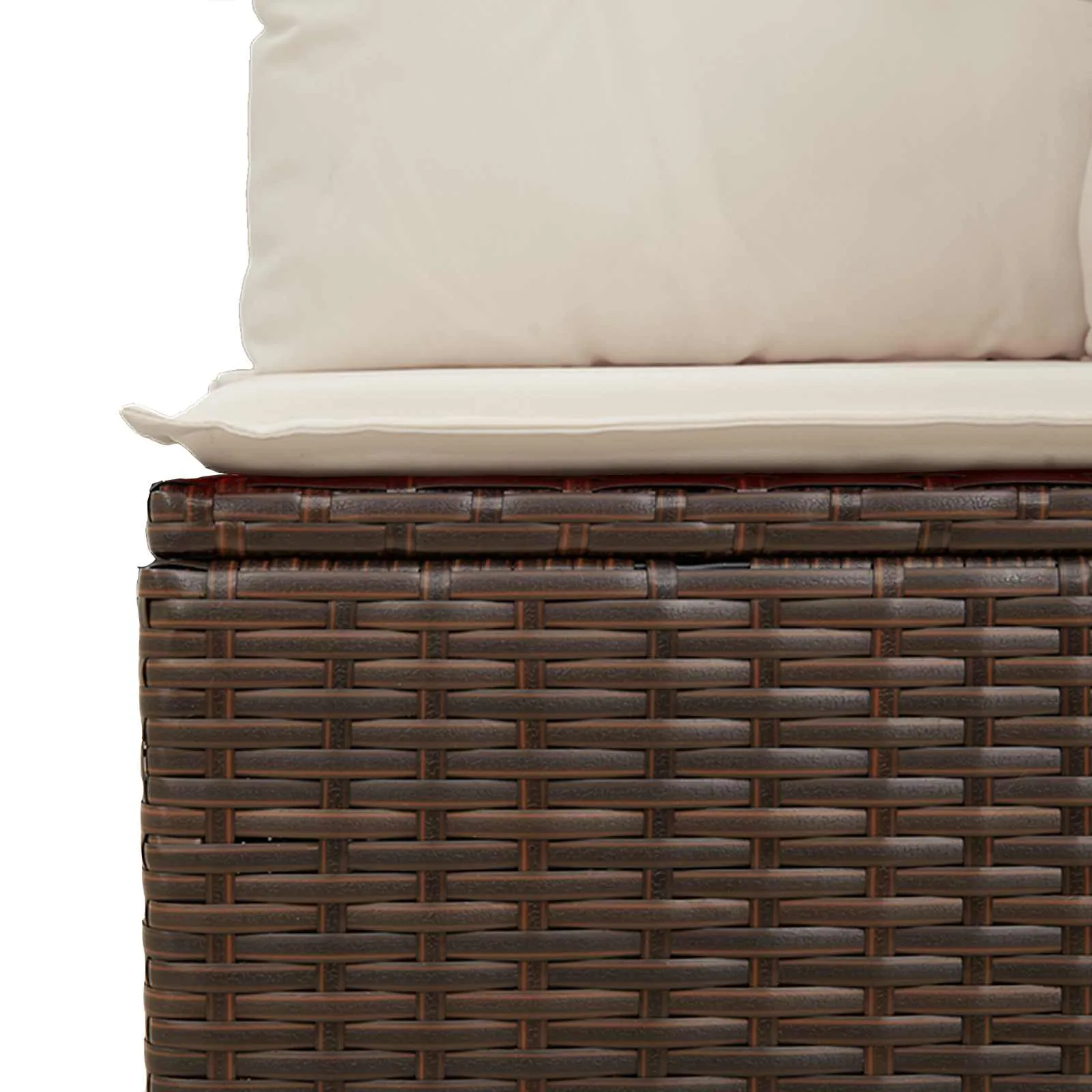 Reclining Gartenbank Poly-Rattan 110x67x95 cm Braun