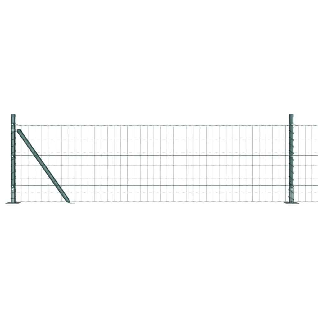 Outdoor-Zaunpaneel-Set Grün 5000 x 3.2 x 60 cm aus Stahl