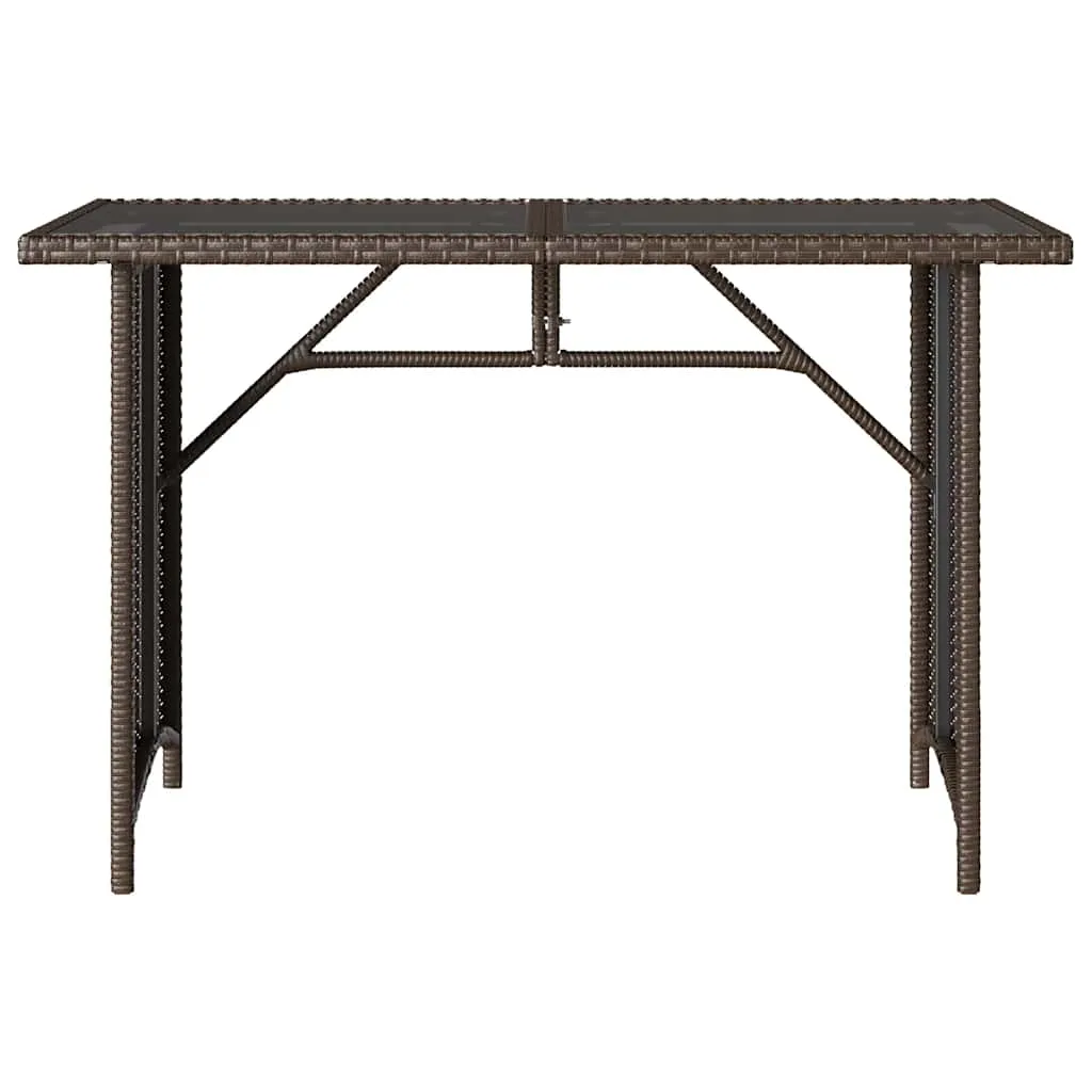 Gartentisch Braun 110 x 68 x 70 cm mit Glasplatte