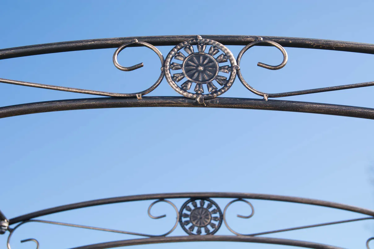 Rosenbogen Melissa mit Tor 220x120x40 cm Bronze