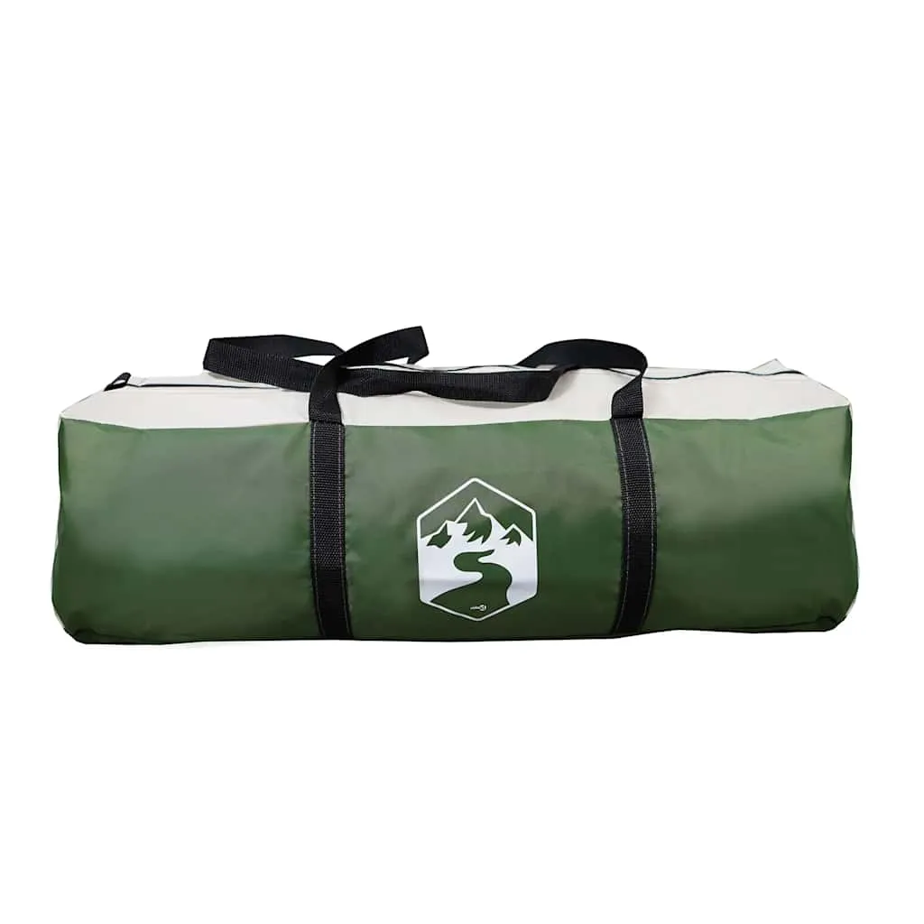 Familienzelt Grün 317x317x225 cm – Wasserdichtes Campingzelt mit E-Anschluss