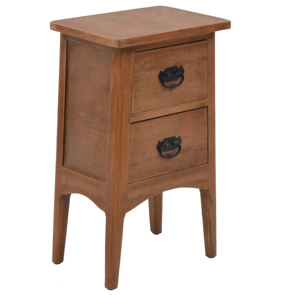 Klassischer Nachttisch aus massivem Holz Braun 40x29x68 cm