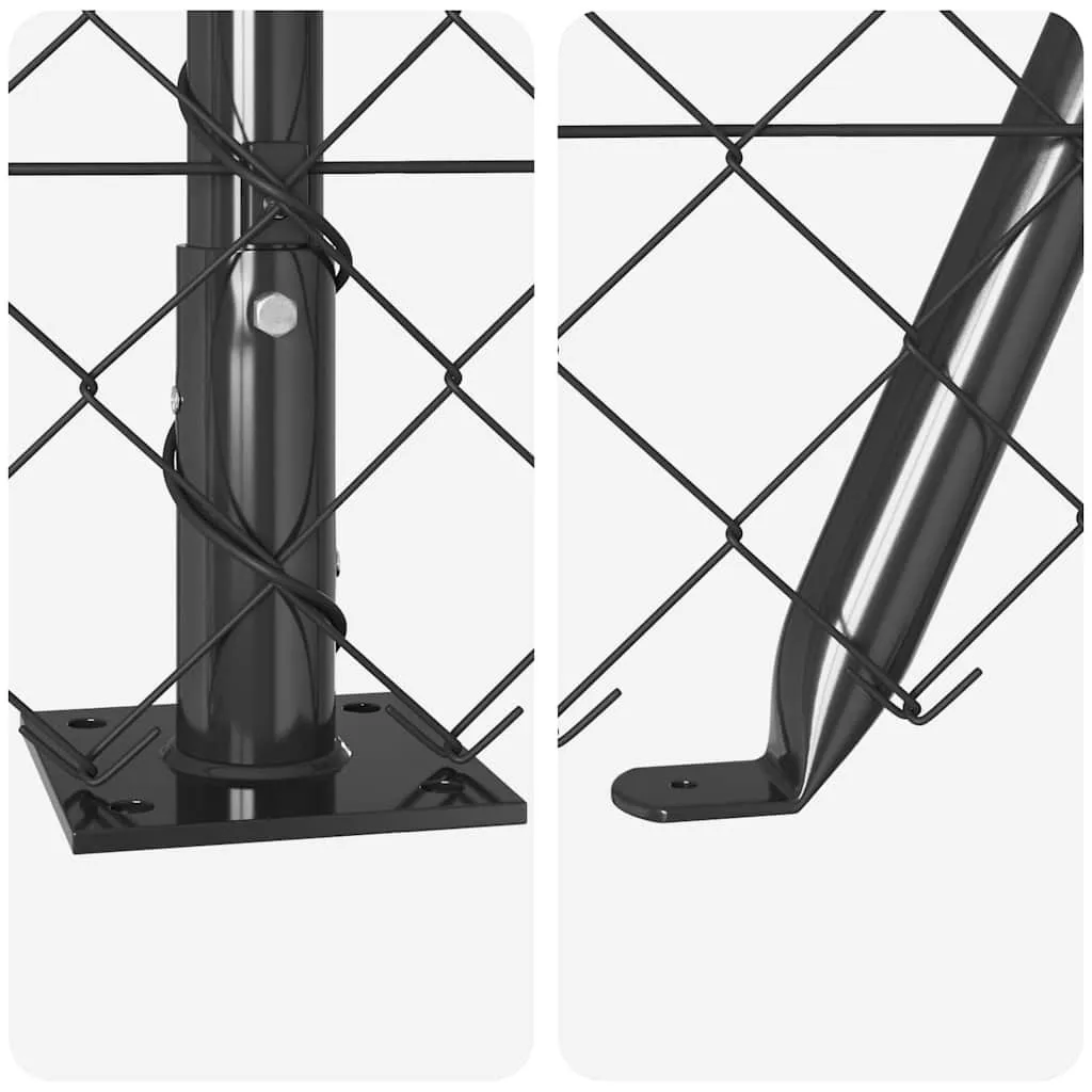 Zaunpfosten Set Grau 1000 x 3,2 x 140 cm