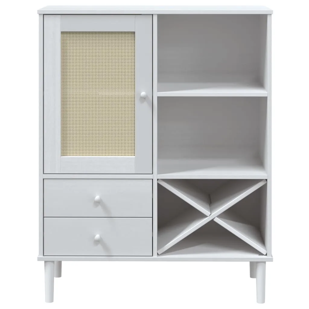 Highboard Weiß aus massivholz mit UV-Lackierung 90 x 40 x 112 cm