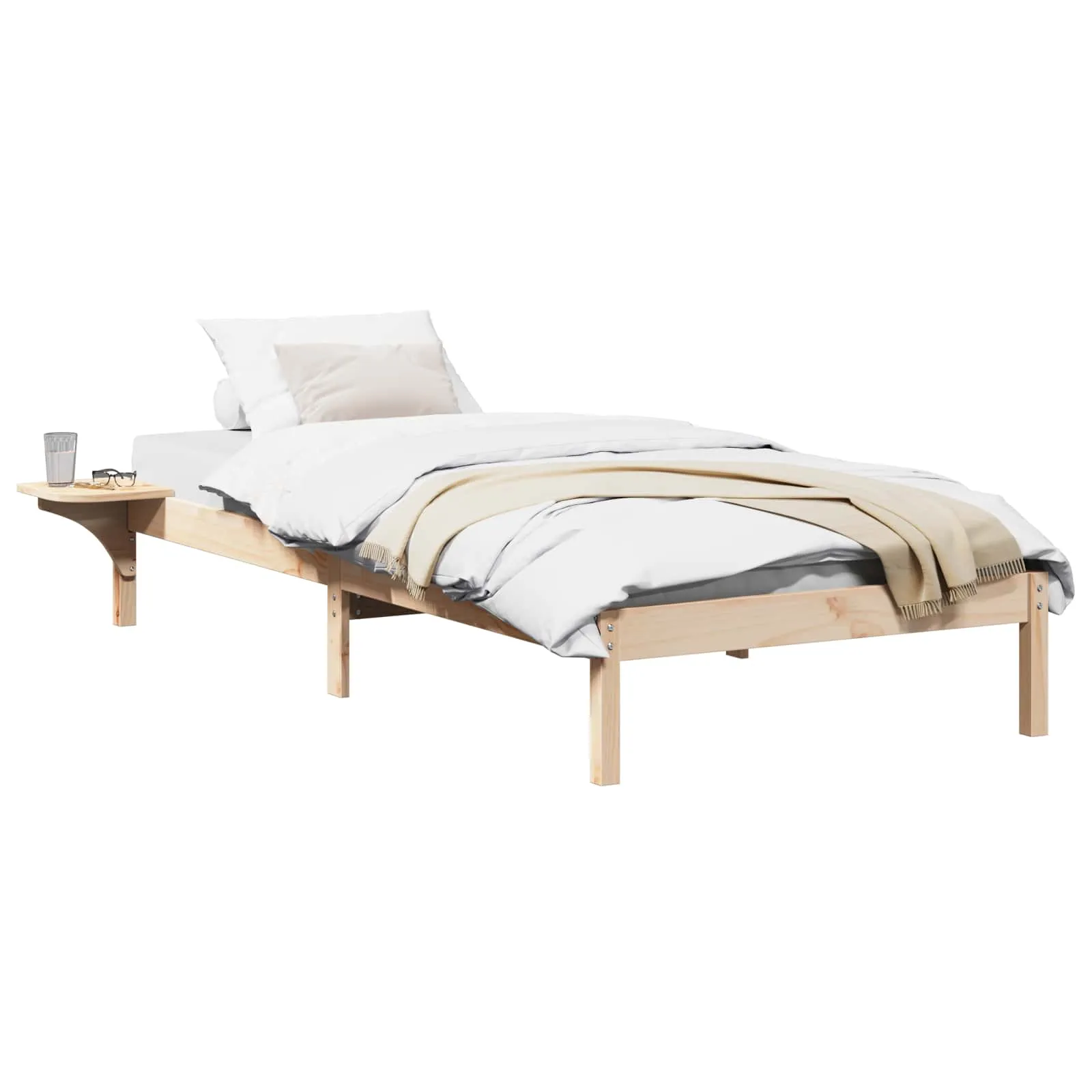 Bettgestell Massivholz 195,5 x 125 x 32 cm Natur