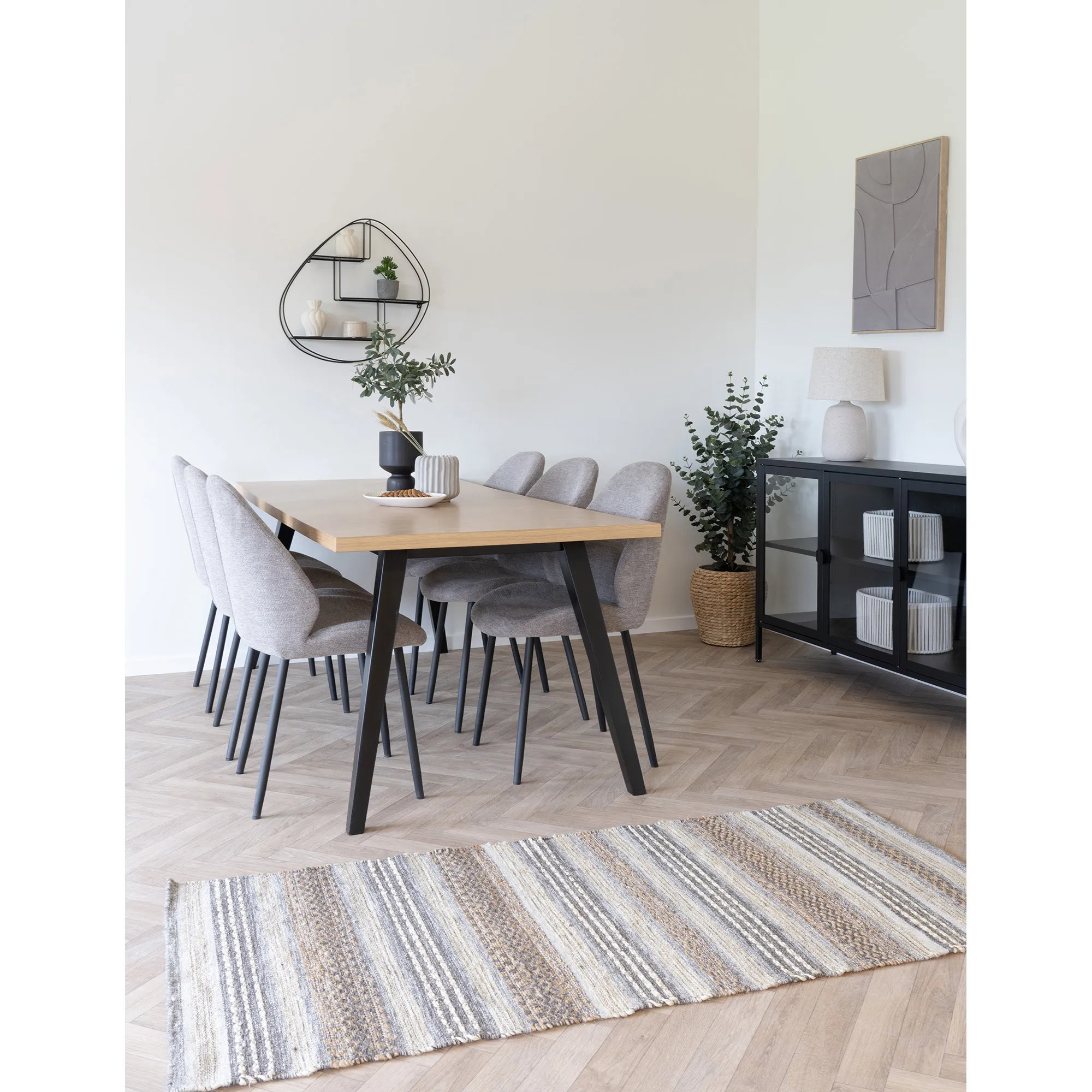 tinkaro Läufer Morena 60% Jute, 40% Wolle Natur / Grau
