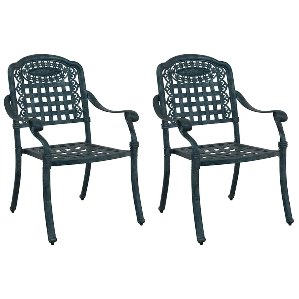Vintage Gartenstuhl Aluminium Grün 55 x 56,5 x 91 cm