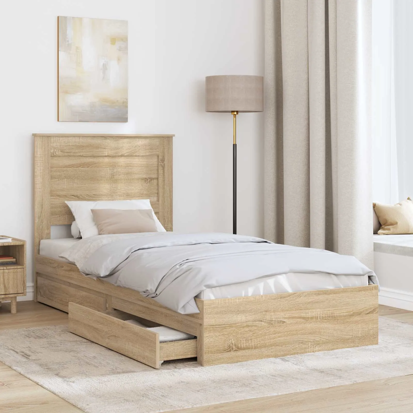 Aufbewahrungsbett 75 x 190 cm Sonoma-Eiche