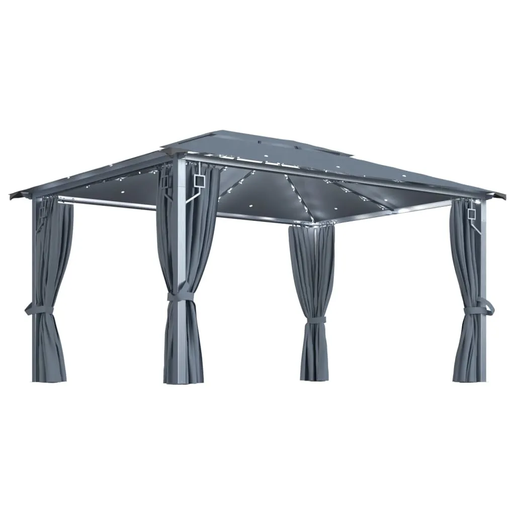 Pavillon Anthrazit 400x300x270 cm mit Aluminium- und Stahlgestell