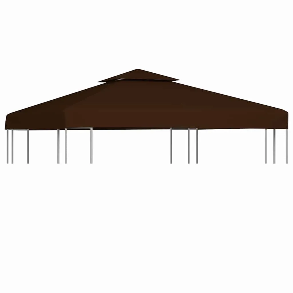 Pavillon-Dachplane 3x3 m Braun mit PVC-Beschichtung und Klettverschlüssen