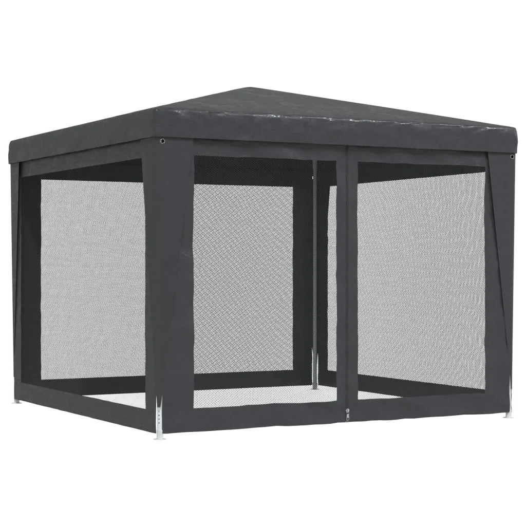 Partyzelt 300x300x246 cm Anthrazit mit wasserfestem HDPE und Mesh-Seitenwänden