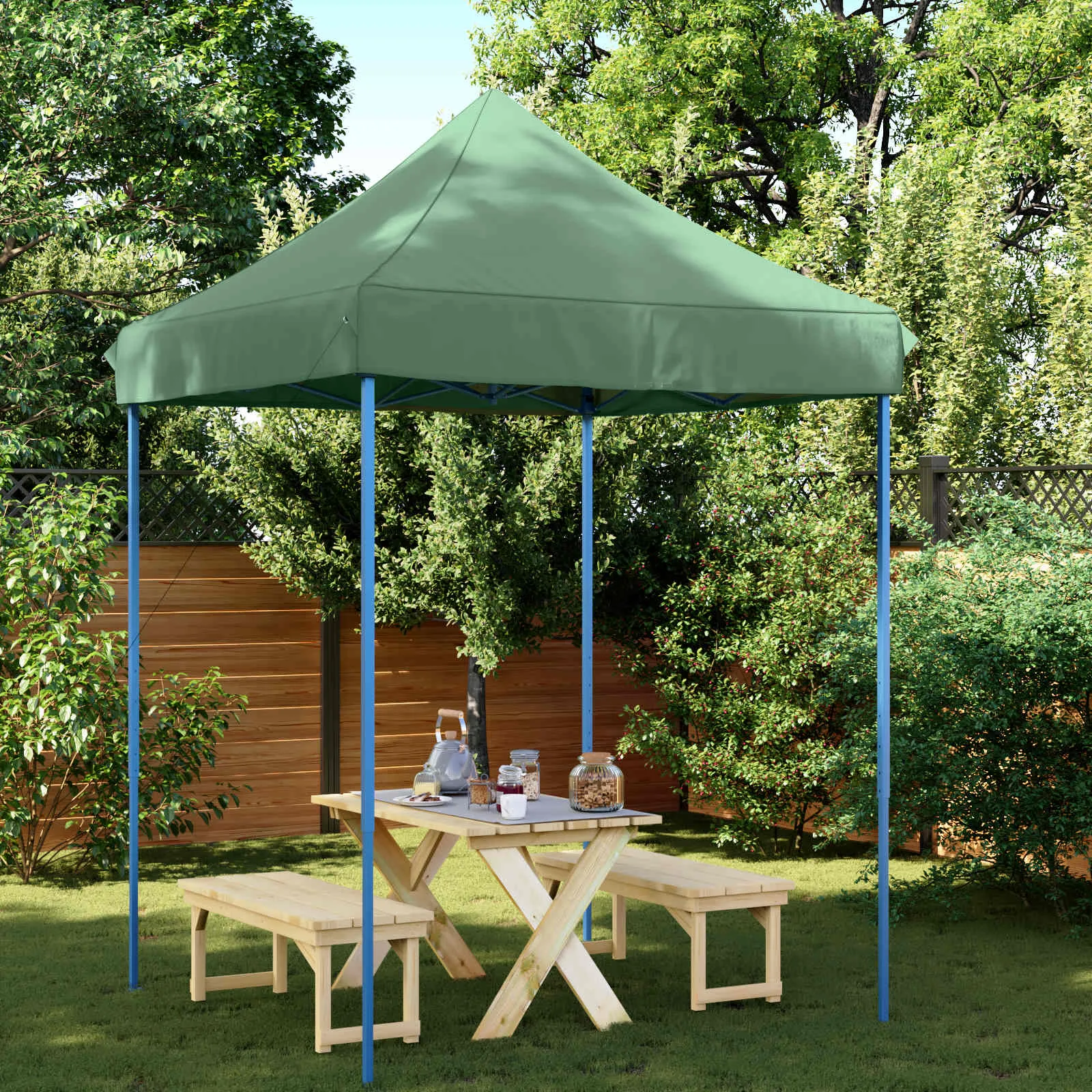Modernes faltbares Partyzelt 200x200x306 cm Grün mit Oxford-Stoff