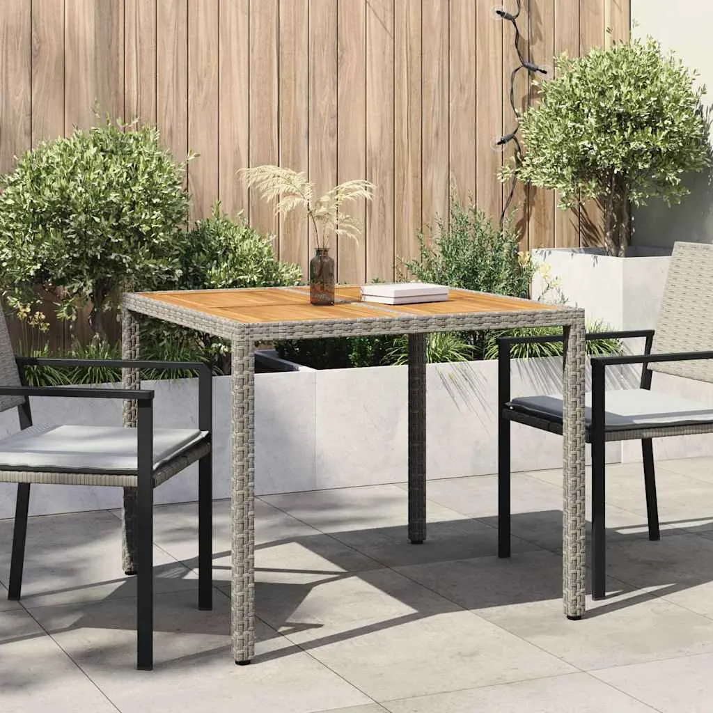 Gartentisch Grau 90 x 90 x 75 cm Poly-Rattan