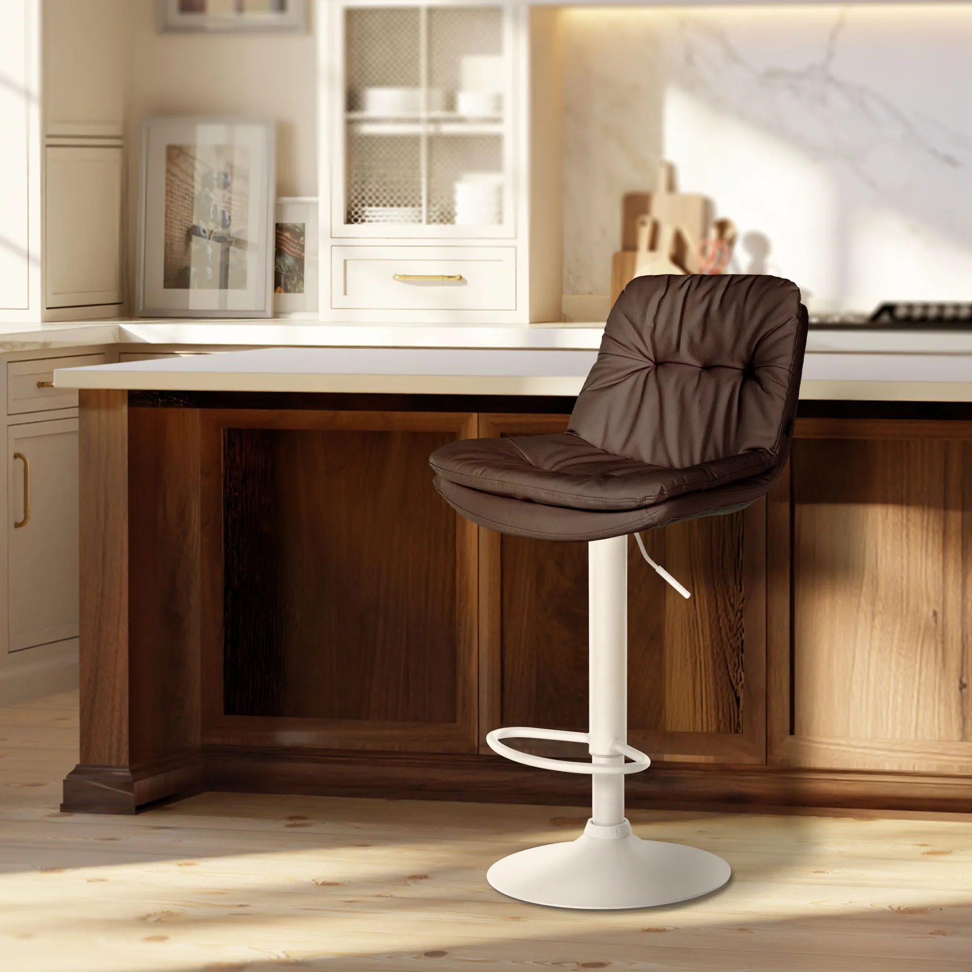 Barhocker Laurel Kunstleder 46x54x92-113 cm braun