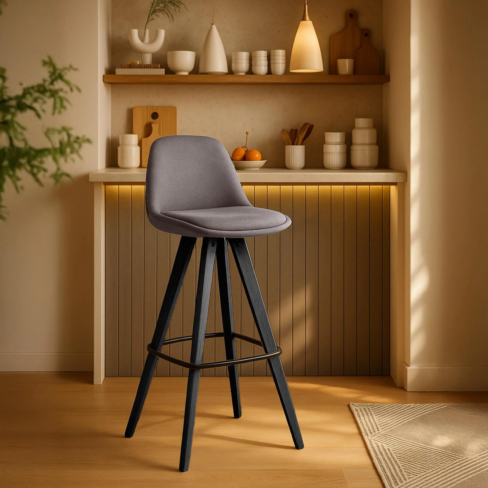 Barhocker Corbin 2er Set 99x38x44 cm taupe