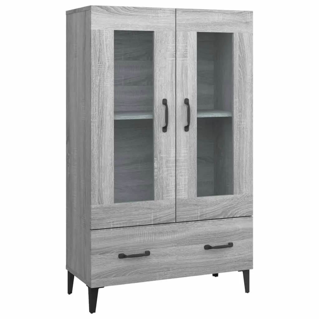 Highboard Sideboard 70 x 31 x 115 cm Grau Sonoma aus Holzwerkstoff und Hartglas