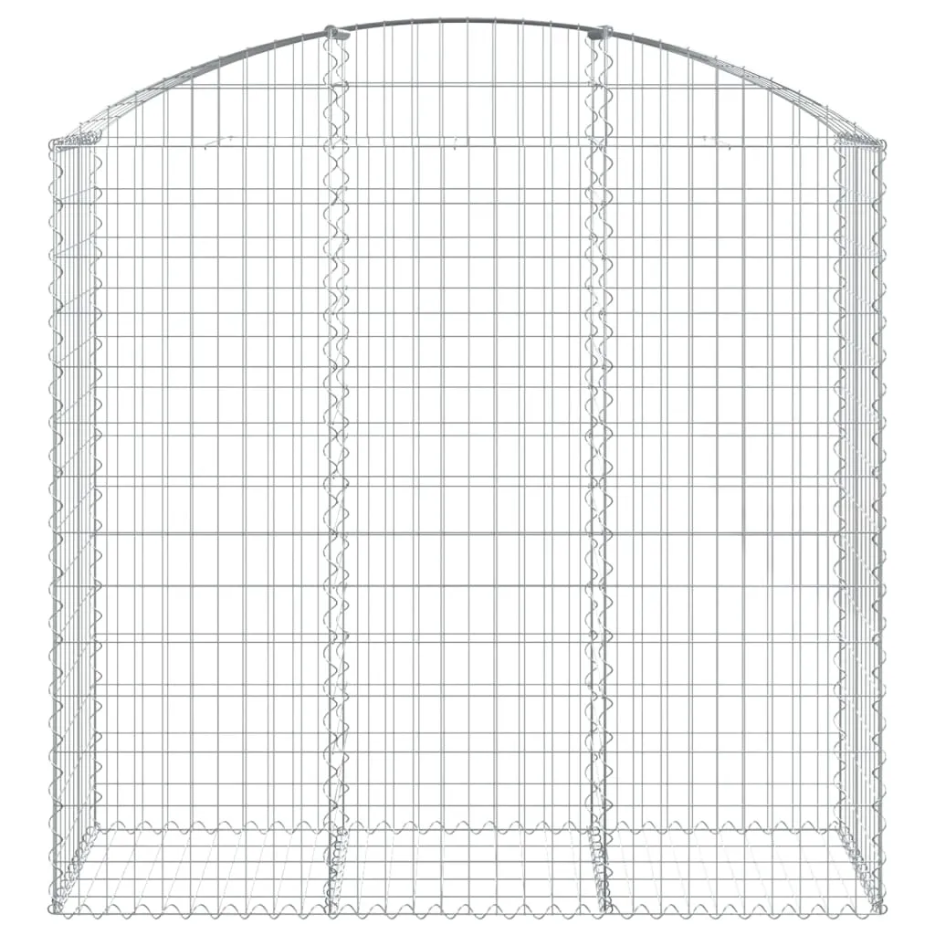 Gabionenkorb Silber 150 x 50 x 140/160 cm - Dekorative Gartenbarriere