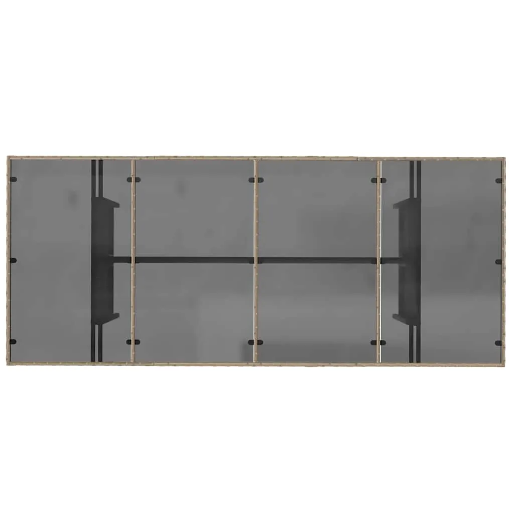 Gartentisch-Set Beige 190x80x75 cm mit Echtholz Armlehnen