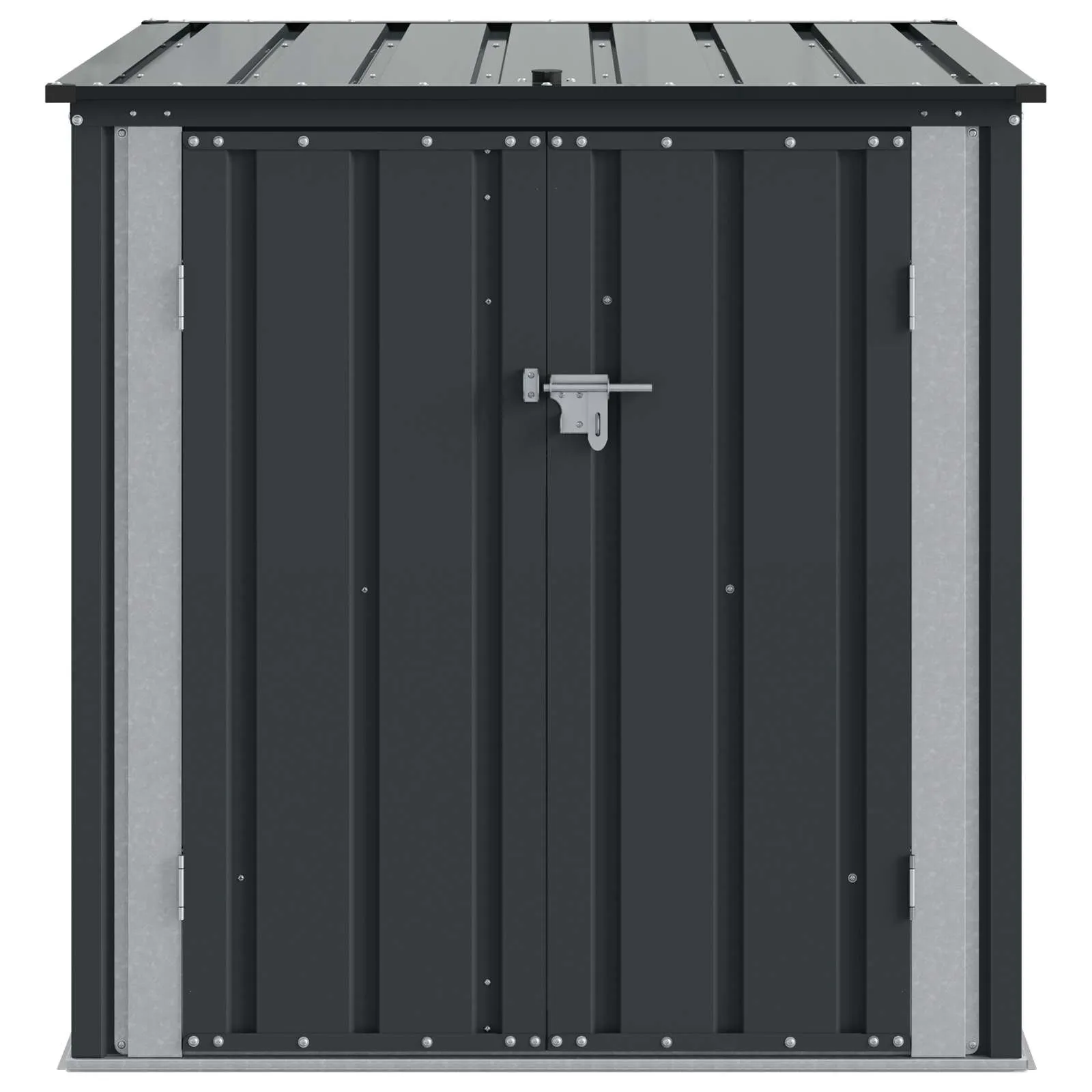 Abschließbare Gartenbox aus Stahl 101,5x107x100 cm Schwarz