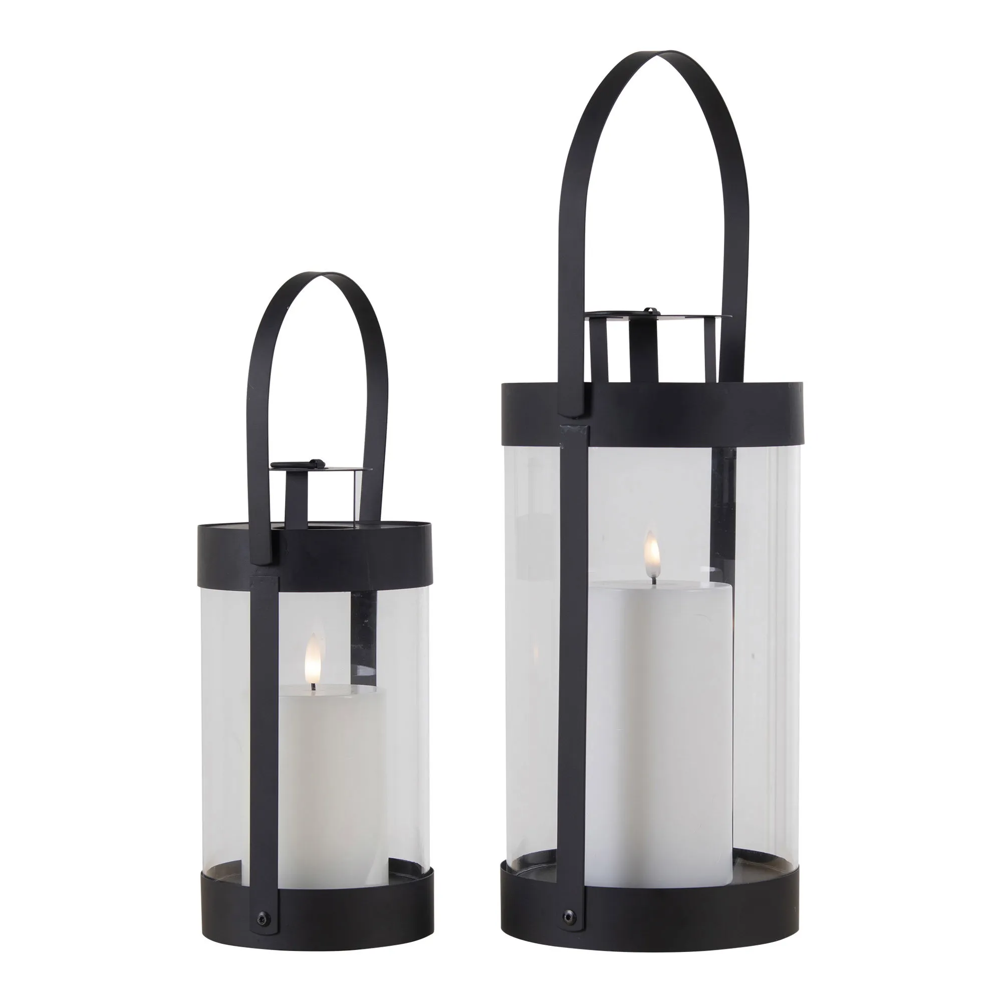 tinkaro Bondi Laternen Set 2-teilig 12 x 15 x 24-32 cm Schwarz