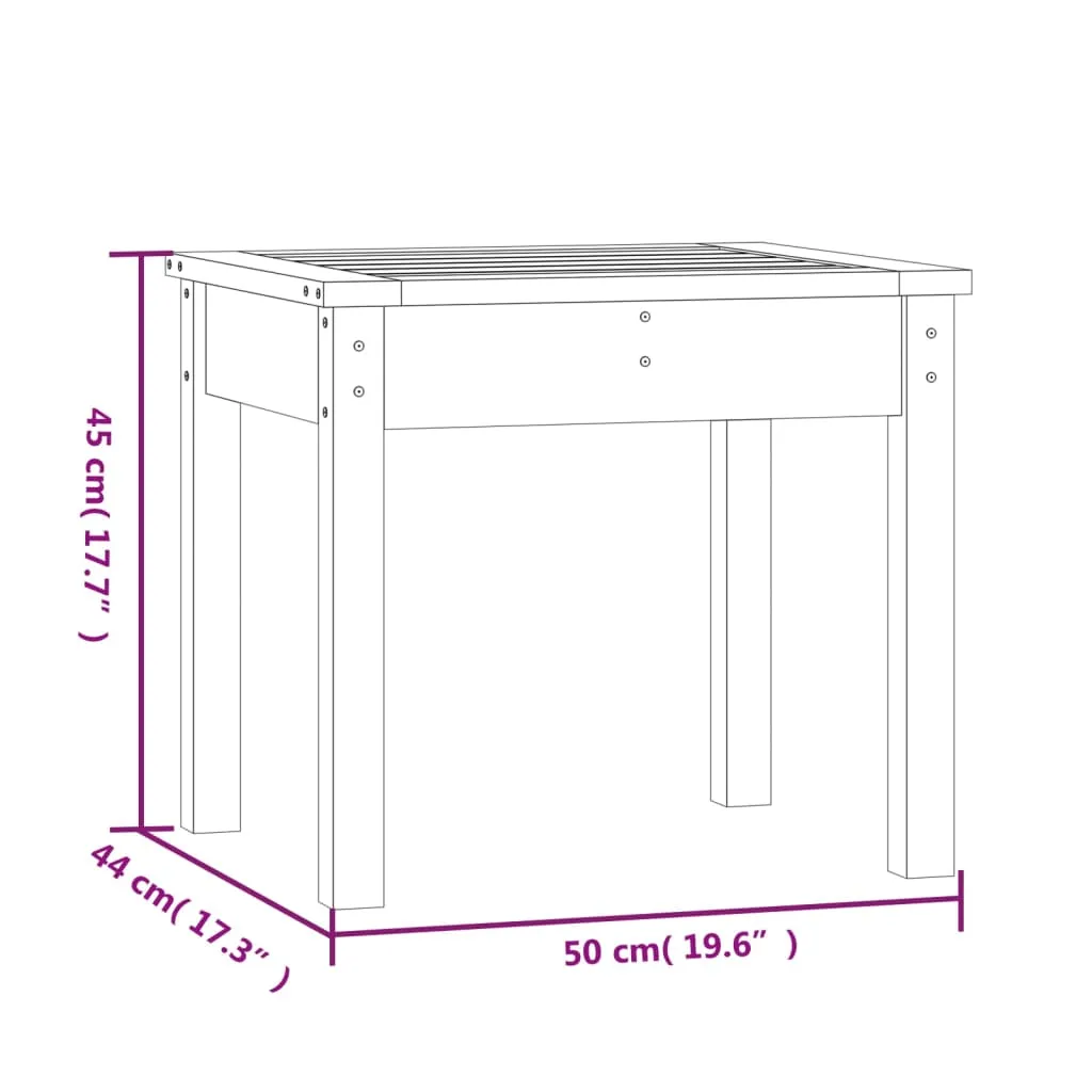 Klassische Gartenbank aus massivem Holz 50x44x45 cm natur